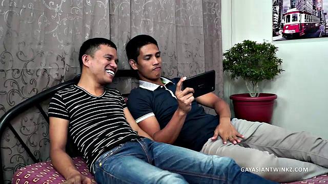 This tall sexy Asian boy gets a blowjob from our resident gay Asian cock sucker Alex. Christoph did need a little help by watching some straight porn on his iPad Mini. Alex takes his time working up a boner on this Asian stud.