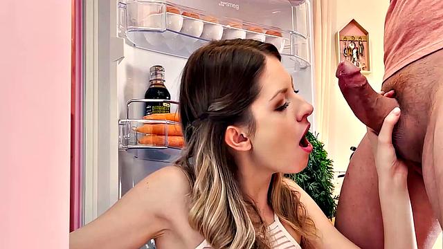 STUCK4K. Stuck in fridge girl Rebecca Volpetti hooks up