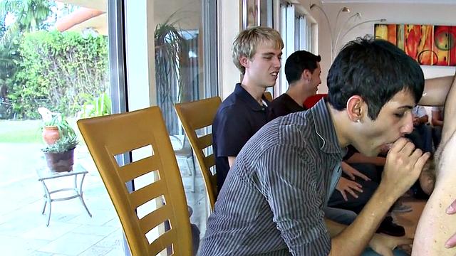 Seductive stripper spoils guests at wild private BJ party