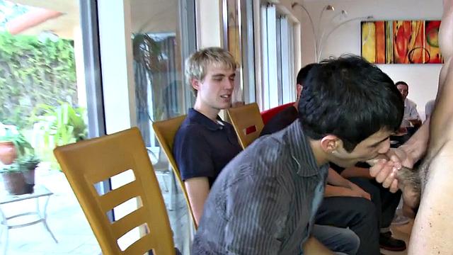 Seductive stripper spoils guests at wild private BJ party