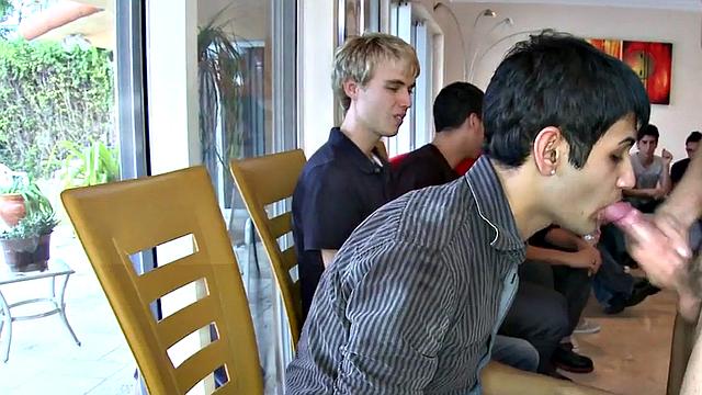 Seductive stripper spoils guests at wild private BJ party