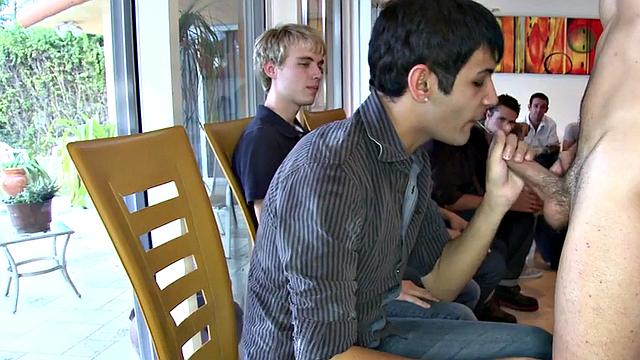 Seductive stripper spoils guests at wild private BJ party