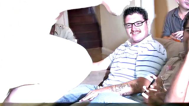 Seductive stripper spoils guests at wild private BJ party