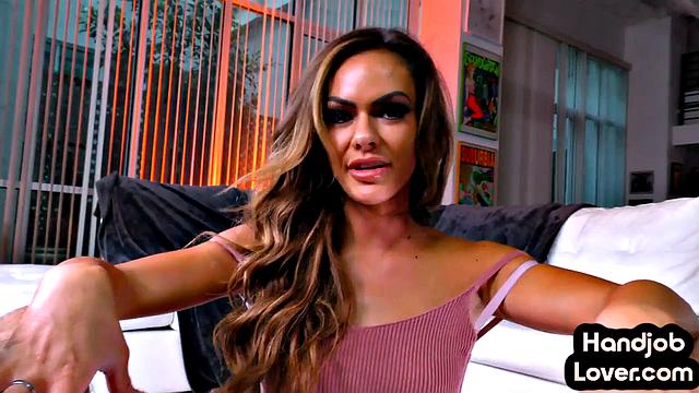 Real amateur MILF jerking stranger