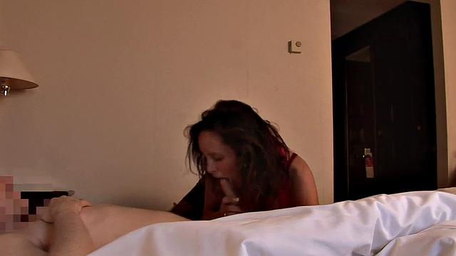 Amateur CFNM MILF rides her lover after blowjob