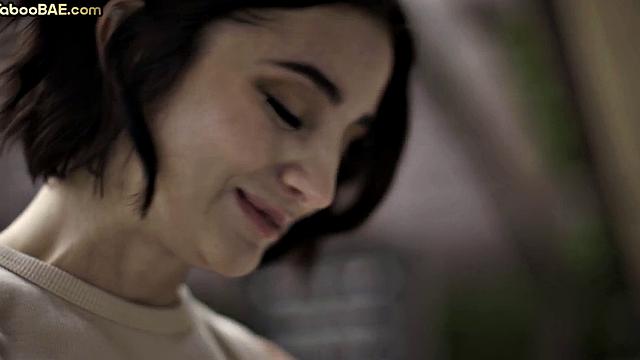 Petite inked babe passionately riding BF's cock