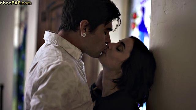 Petite inked babe passionately riding BF's cock