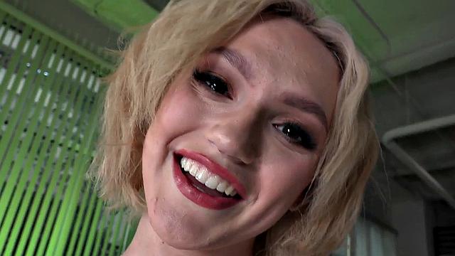 Big-titted POV bae loves stroking dick before rubbing pussy