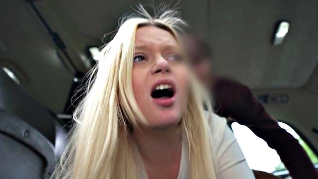 Car big titted babe fucked in doggystyle in wet pussy