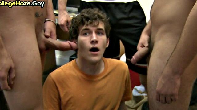 Real stud accepts to be fucked for fraternity in 3some