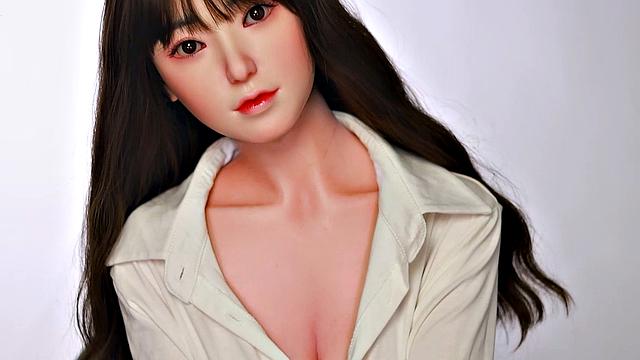 Young Japanese doll with huge boobs and butts in hot lingerie gets frisky