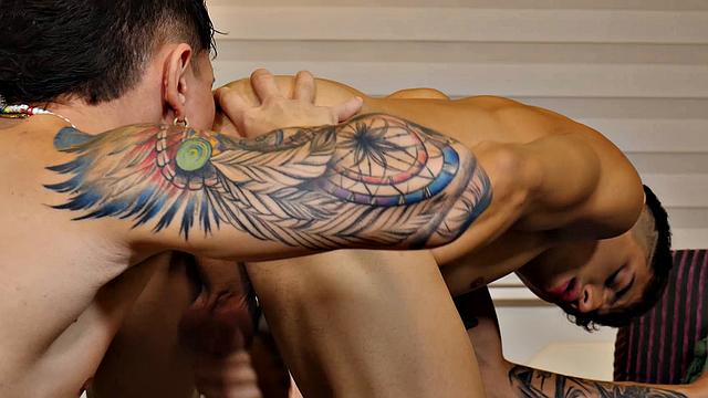 Nykon Pormant and Xander Gomez share passionate gay sex with deep kissing and hard pounding