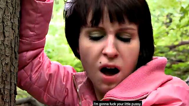 Doggystyled public lady smashed in pussy by fucker