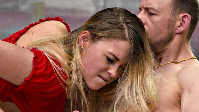 DP nympho fucked in threeway by gangbangers