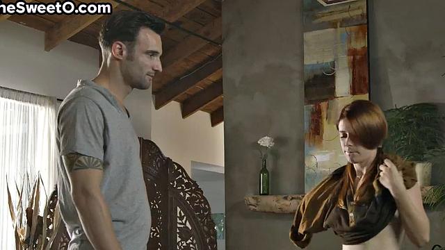 Petite ginger pussy bouncing on cock