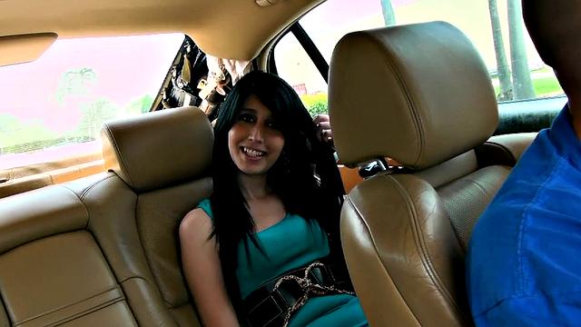 Brunette babe in thong gets a hardcore doggystyle pounding in living room