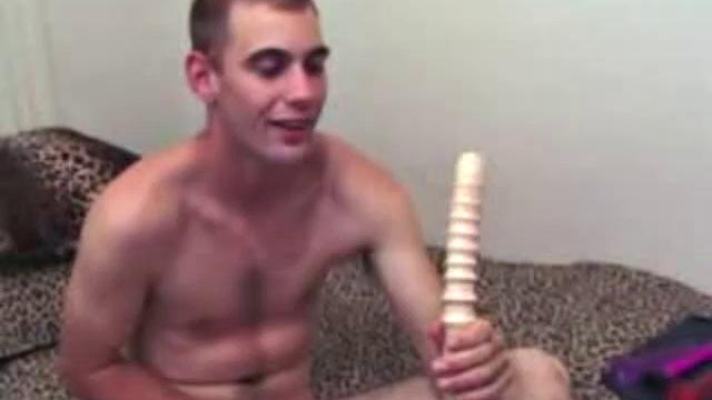 Nick brought four anal sex toys for this solo jerk off, but only one will do. He lubes his hole ready and gets right into it. Nick moans softly while he fucks his ass with his favorite toy.