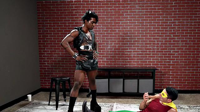 Mesmerized cosplay stud barebacked by Black leather top