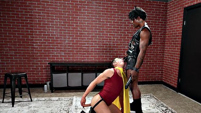 Mesmerized cosplay stud barebacked by Black leather top