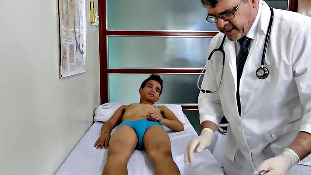 Slim Asian bred by medic after blowjob and feet tickled