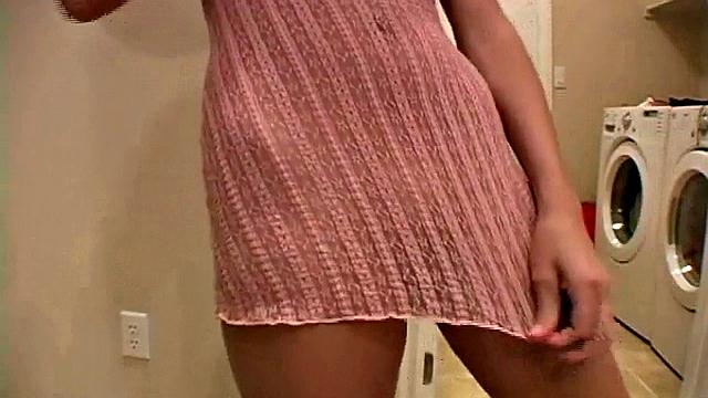 Cute teen strips off in solo scene