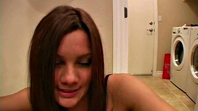 Cute teen strips off in solo scene