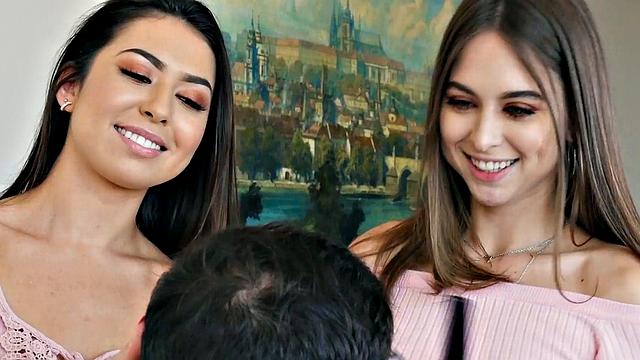 Две страстные сводные сестры превращают брата в альфа-самца