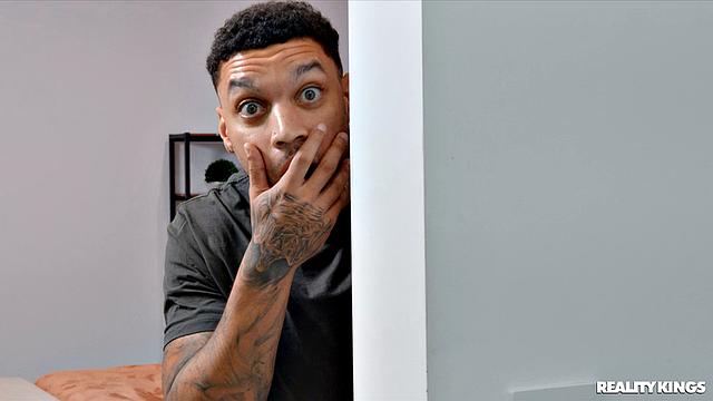 Freeuse Shower with Busty Nerd