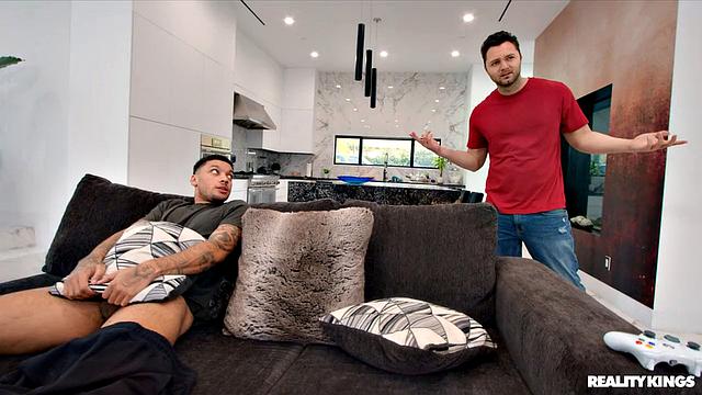 Freeuse Shower with Busty Nerd