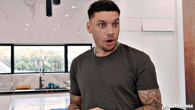 Freeuse Shower with Busty Nerd