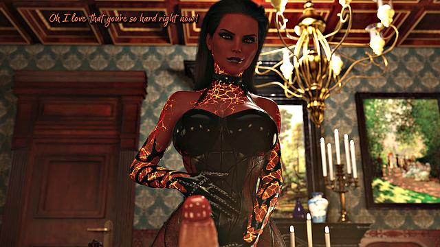 Futa3dX - BRUNETTE SUCCUBUS DEMON Sucks Futa Blonde's HUGE COCK