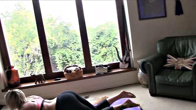 Big ass stepsister hammered from behind at yoga session POV