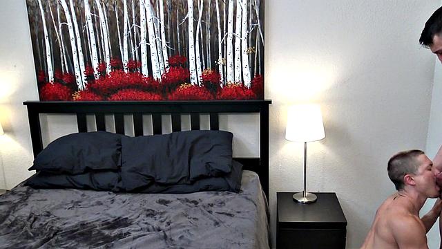 Cocksucked skinny stud fucks tattooed MTF pussy BF