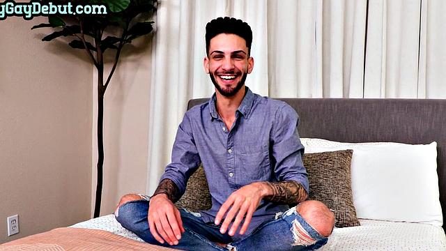 Debut inked and pierced stud jerks till cumshot