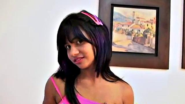 Hot petite teen toys her wet pussy