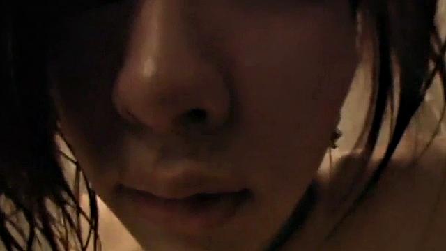 Bathing Asian teen sucks cock