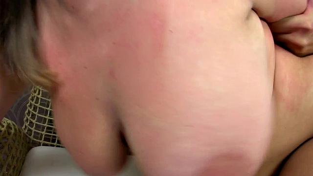 Maggie's busty cock worship