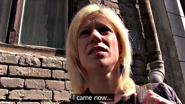 Blonde bombshell bangs a random stranger in the underground car park