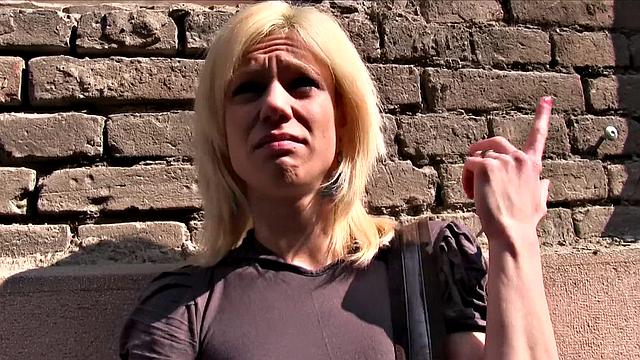 Blonde bombshell bangs a random stranger in the underground car park