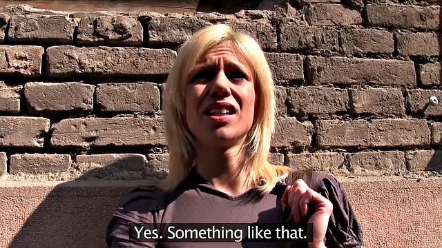 Blonde bombshell bangs a random stranger in the underground car park