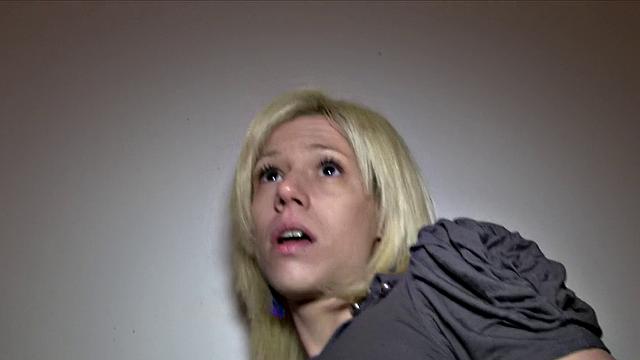 Blonde bombshell bangs a random stranger in the underground car park