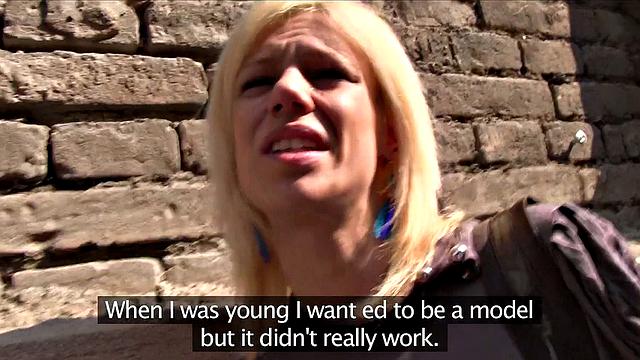 Blonde bombshell bangs a random stranger in the underground car park