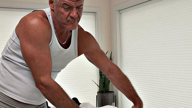 Tiny 21yo twink rimmed and by mature masseur