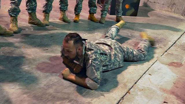 Military tattooed stud sucks and rides in shower