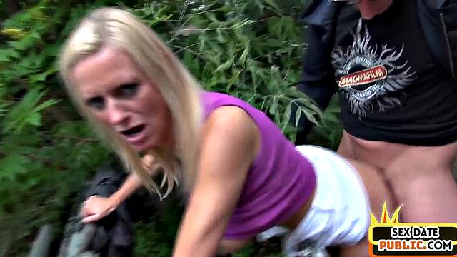 German mature 3some outdoor in public Gonzo sex