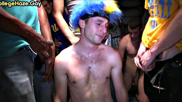 Hazed studs fucked in IR orgy for college fraternity