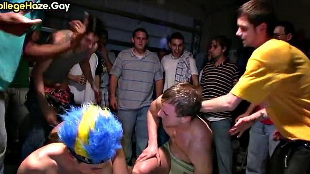 Hazed studs fucked in IR orgy for college fraternity