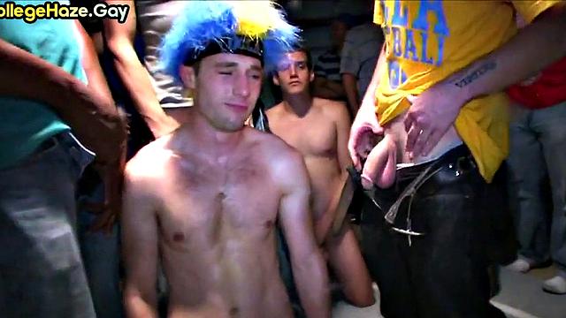 Hazed studs fucked in IR orgy for college fraternity