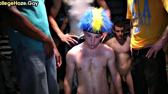 Hazed studs fucked in IR orgy for college fraternity