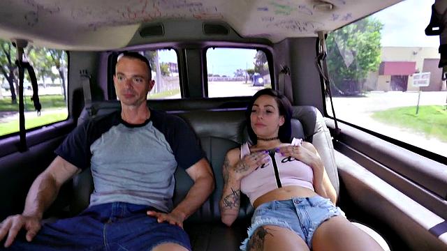 Picked up stud fucks gay in outdoor van for money